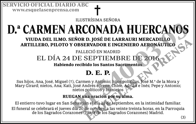 Carmen Arconada Huercanos